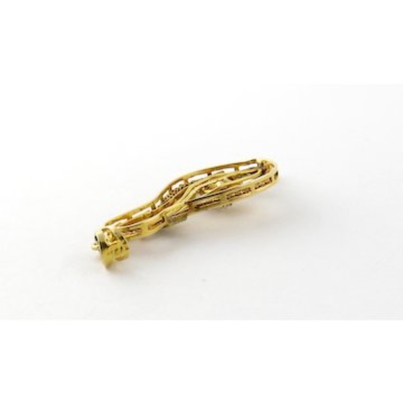 Vintage 14K Yellow Gold Diamond and Pearl Filagree Pendant #143 - Picture 6 of 7